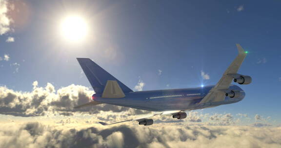 飞机在云层之上飞行