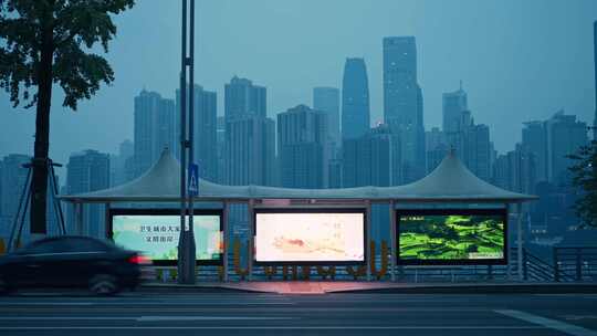 城市-建筑-夜晚重庆城市生活人物状态