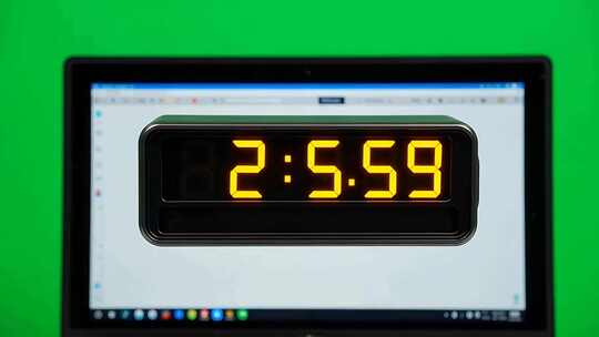 电脑屏幕上的液晶数字时钟
