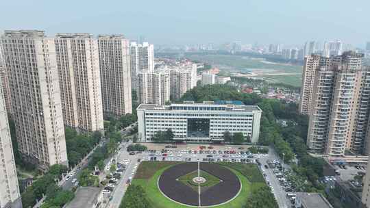 九江市浔阳区人民政府建筑航拍九江市中心视频素材模板下载