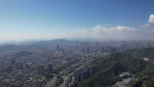 广东珠海城市风光大景蓝天白云航拍