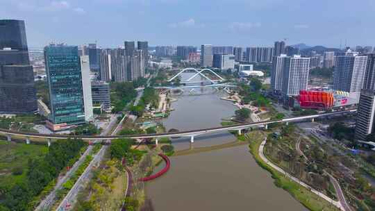 4K航拍广州南沙蕉门河2