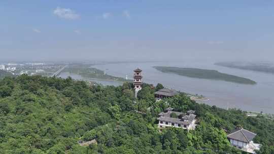 湖北鄂州西山4A景区武昌阁航拍