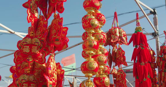 春节赶年集买年货过大年