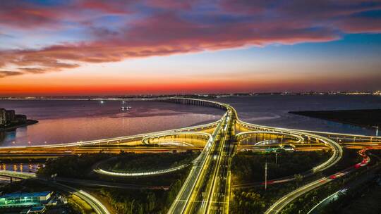 青岛胶州湾大桥跨海大桥航拍