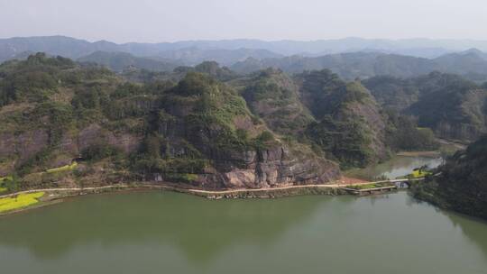 4K航拍湖南怀化思蒙国家丹霞湿地公园