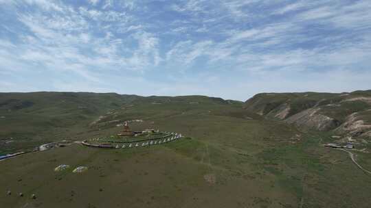 青海青藏公路草原航拍视频素材模板下载
