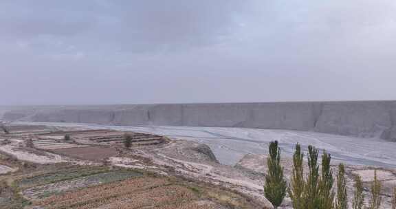 甘肃洪水河峡谷航拍