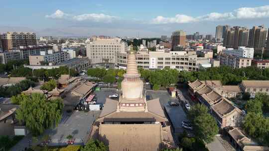 甘肃张掖大佛寺土塔航拍