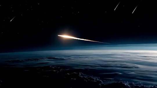 太空流星划过地球画面素材