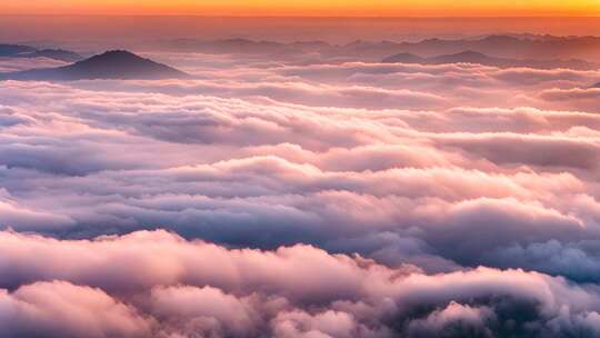 日出时云海与远山景观