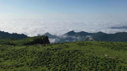 山西芦芽山风景航拍素材