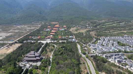 大理崇圣寺三塔景区航拍视频素材模板下载