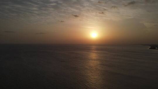 海上夕阳4K航拍原素材视频素材模板下载
