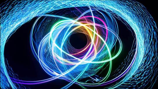 彩色光线抽象动态炫彩流动变幻