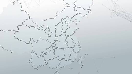 中国区位北京辐射全国地图简洁明亮科技