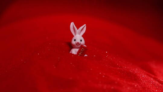 喜庆年味红色兔子