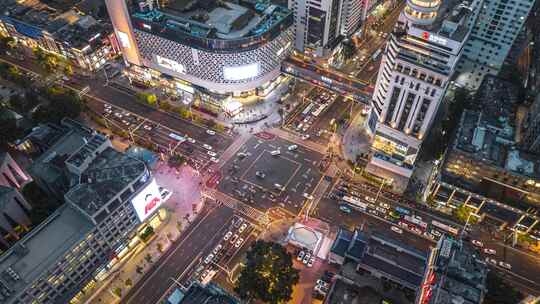 福州东街口街道车流延时