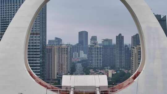 广州猎德大桥珠江新城航拍视频素材模板下载