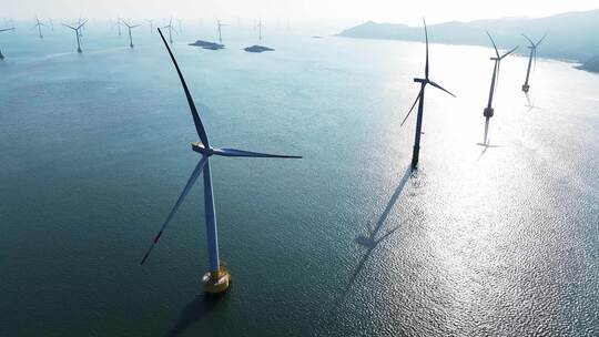 海上风力发电4K素材