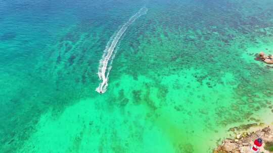 海南三亚航拍海边沙滩视频素材