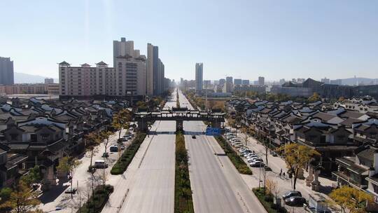 航拍云南曲靖城市宣传片地标建筑