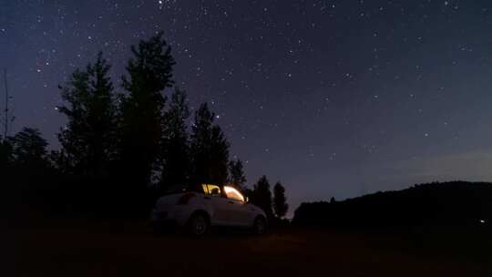 户外夜晚星空星河延时