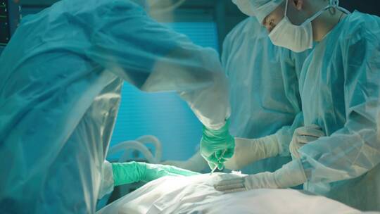 外科医生团队在做手术视频素材模板下载