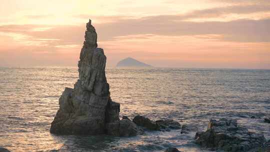 地质公园 海浪 晚霞 大海