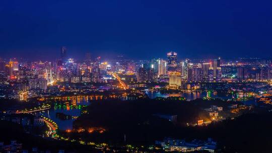 惠州城市大景日转夜