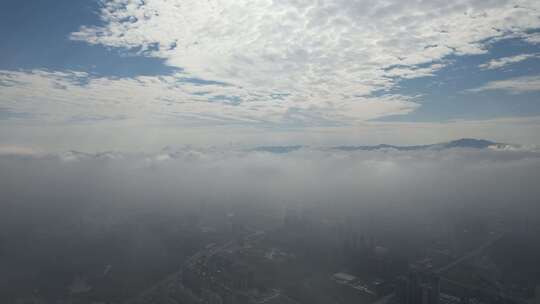 清晨迷雾云海风景日出航拍