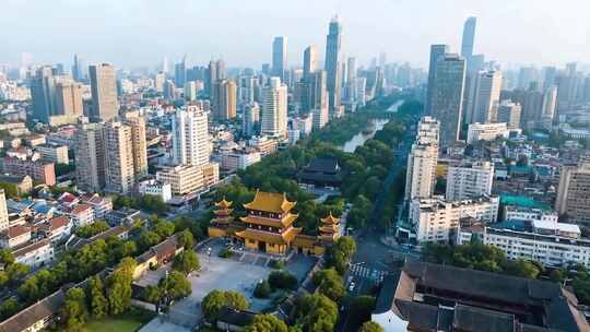 南京城市古建筑与现代建筑航拍