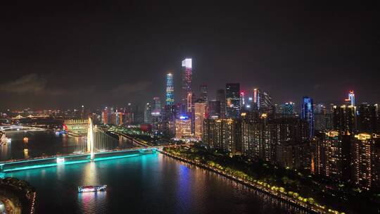 珠江夜景航拍