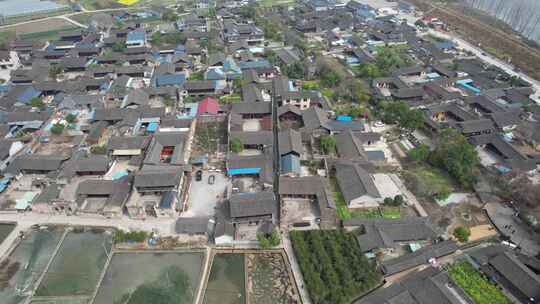 美丽乡村农业种植油菜花农田航拍