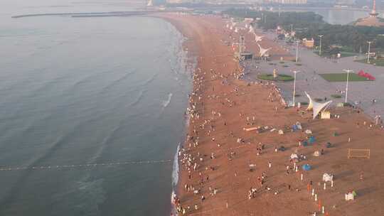 海边沙滩大海海洋沙滩风景航拍