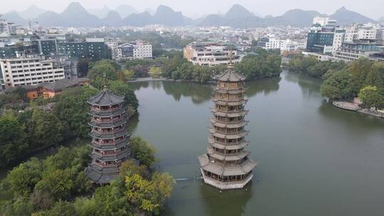 航拍广西桂林城市宣传片旅游城市