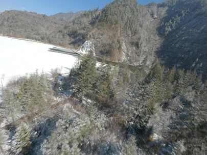 冬天毕棚沟雪景fpv穿越机航拍阿坝州雪山