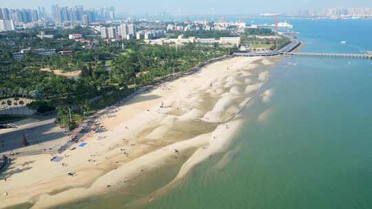 广东珠海海滨浴场沙滩航拍【4K60】