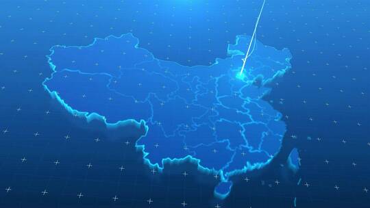 中国地图北京辐射全国AE模板