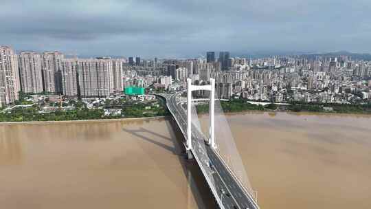 广东潮州韩江大桥地标建筑航拍