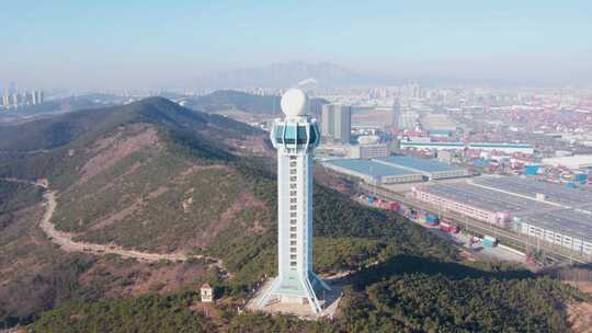 4k航拍山东青岛青岛港黄岛港全景