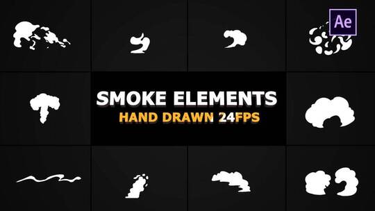 创意卡通烟雾效果动画展示AE模板