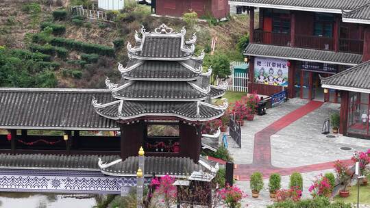 特色少数民族风雨桥航拍