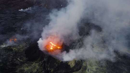 火山，熔岩，流动，喷发