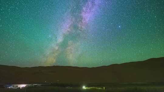 沙漠星空银河延时素材