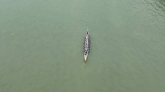 端午节赛龙舟比赛航拍龙舟俯拍龙舟划桨划船