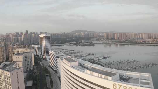 厦门市五缘湾国际游艇汇五缘大桥海景航俯拍