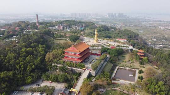 广州番禺莲花山景点航拍