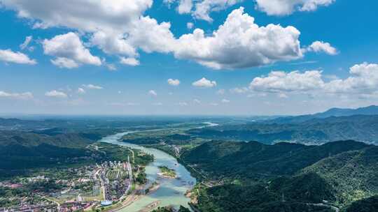 江西庐山西海柘林湖风景区航拍延时