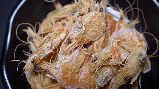 烤虾即食对虾干打下海味干货虾米视频素材模板下载